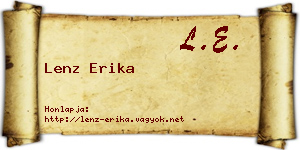 Lenz Erika névjegykártya